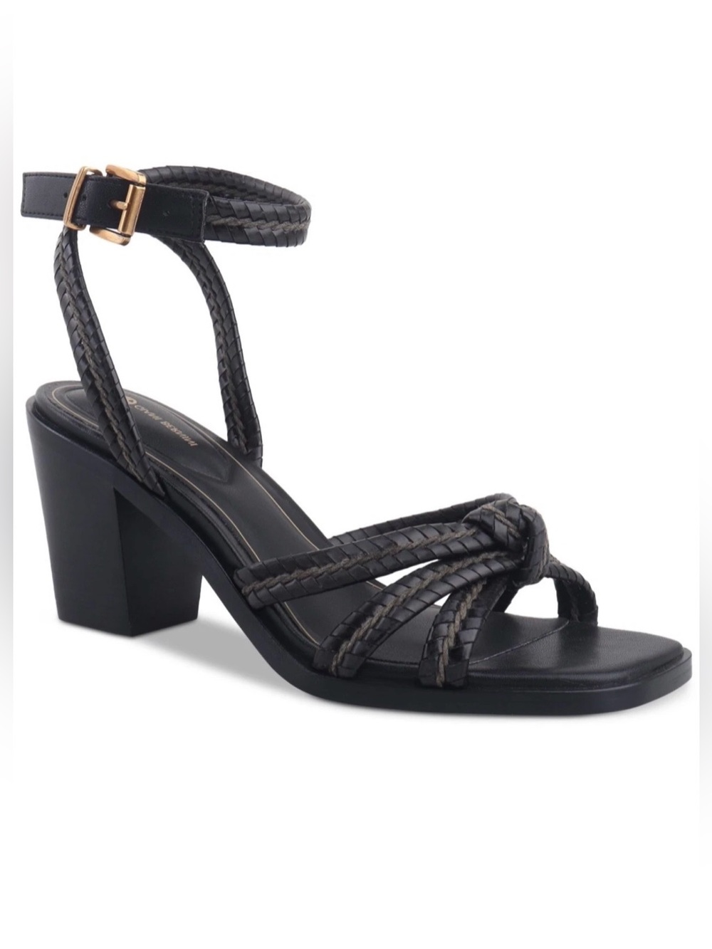 Giani Bernini Women's Renaee Block Heel Woven Strappy Dress Sandals Black